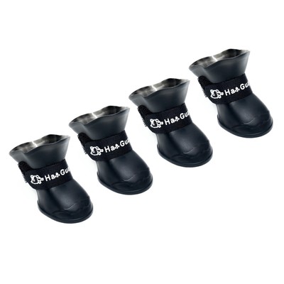 Сапоги резиновые для животных «Вездеход», набор 4 шт., р-р S (подошва 4×3 см), чёрные