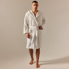 Халат махровый с капюшоном мужской SL HOME: Basic «Блан де Блан», размер S, хлопок 100%, белый - Фото 4