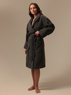 Халат махровый женский SL HOME: Basic «Гри Сандре», размер 46 (L), хлопок 100%, тёмно-серый - Фото 1