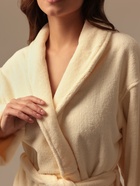 Халат махровый женский SL HOME: Basic «Айвори», размер 46 (L), хлопок 100%, молочный - Фото 2