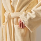 Халат махровый с капюшоном женский SL HOME: Basic «Айвори», размер M, хлопок 100%, молочный - Фото 5