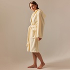 Халат махровый с капюшоном женский SL HOME: Basic «Айвори», размер M, хлопок 100%, молочный - Фото 6