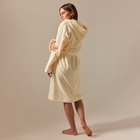 Халат махровый с капюшоном женский SL HOME: Basic «Айвори», размер M, хлопок 100%, молочный - Фото 7