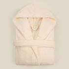 Халат махровый с капюшоном женский SL HOME: Basic «Айвори», размер M, хлопок 100%, молочный - Фото 12