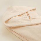 Халат махровый с капюшоном женский SL HOME: Basic «Айвори», размер M, хлопок 100%, молочный - Фото 8