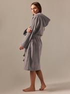 Халат махровый с капюшоном женский SL HOME: Basic «Софт Мист», размер L, хлопок 100%, серый - Фото 6