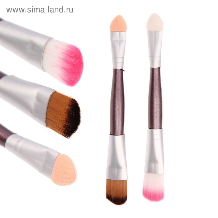 Кисть-аппликатор для теней, двусторонняя, цвета МИКС - Фото 1