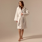 Халат махровый с капюшоном женский SL HOME: Basic «Блан де Блан», размер XL, хлопок 100%, белый - Фото 3