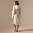 Халат махровый с капюшоном женский SL HOME: Basic «Блан де Блан», размер XL, хлопок 100%, белый - Фото 7