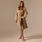 Халат махровый с капюшоном женский SL HOME: Basic «Саббиа», размер XL, хлопок 100%, коричневый - Фото 6