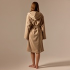 Халат махровый с капюшоном женский SL HOME: Basic «Саббиа», размер XL, хлопок 100%, коричневый - Фото 8