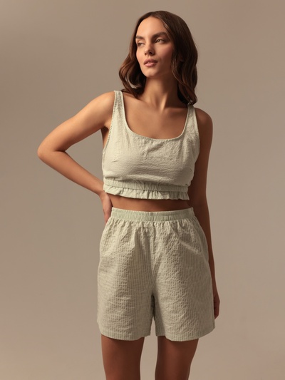 Шорты домашние женские SL Home Basic, зелёные, размер 46 (L)