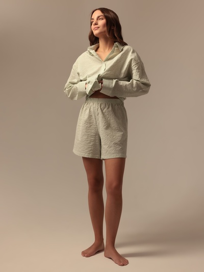 Шорты домашние женские SL Home Basic, зелёные, размер 46 (L)