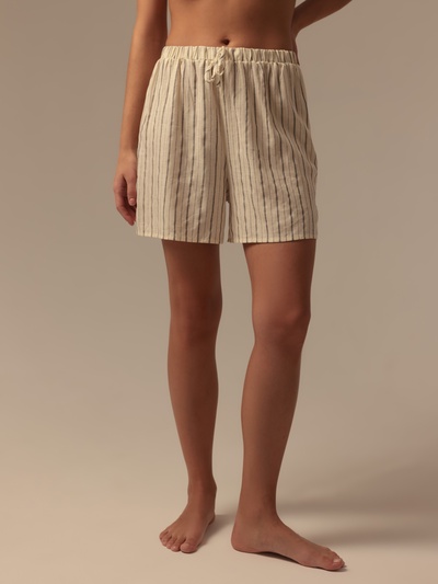 Шорты домашние женские SL HOME Linen, белые, размер S