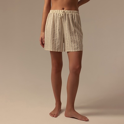 Шорты домашние женские SL HOME Linen, белые, размер M