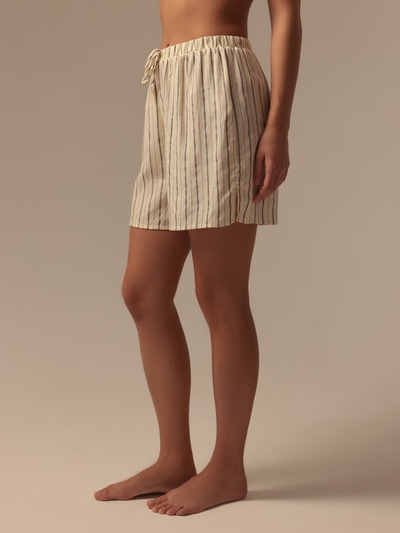 Шорты домашние женские SL HOME Linen, белые, размер 44 (M)