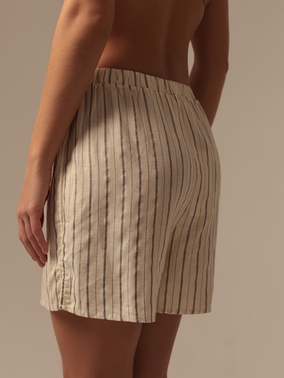 Шорты домашние женские SL HOME Linen, белые, размер 44 (M)