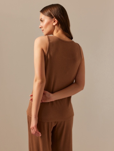 Майка домашняя женская SL HOME Soft Home, размер 48 (XL), цвет кофейный
