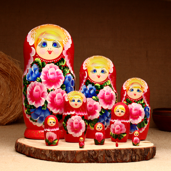 Матрёшка 10-кукольная "Светлана", 23-27 см - Фото 1