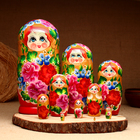 Матрёшка 10-кукольная "Полина", 23-27 см - фото 300019474