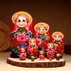 Матрёшка 10-кукольная "Александра", 23-27 см - фото 6292429