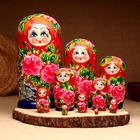 Матрёшка 10-кукольная "Юлия", 23-27 см - фото 9087570