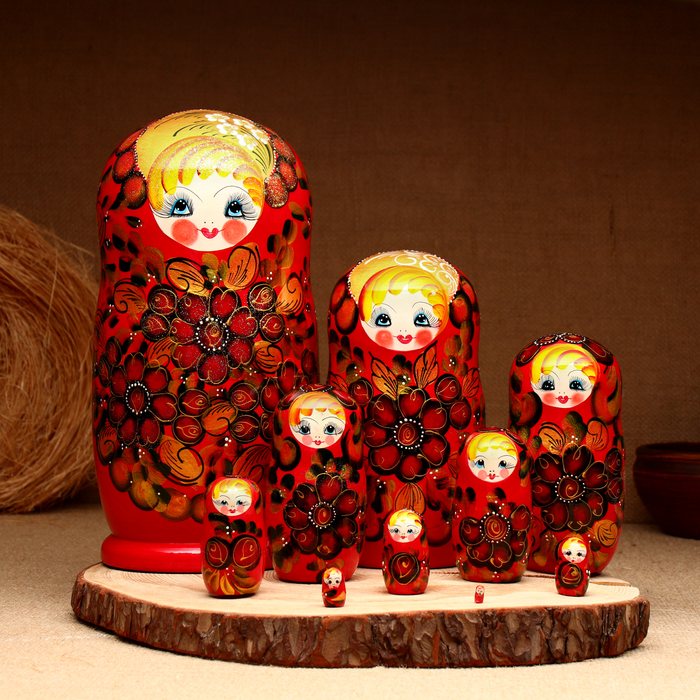 Матрёшка 10-кукольная "Диана", 23-27 см - Фото 1