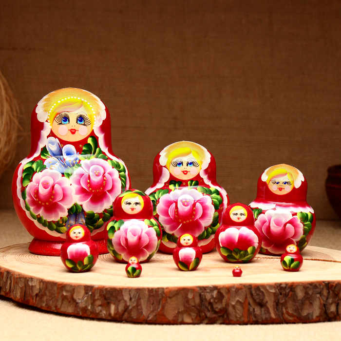 Матрёшка 10-кукольная "Ульяна", 12-13 см - Фото 1