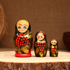 Матрёшка 3х-кукольная, "Людмила краса", 10-11 см - фото 5647216