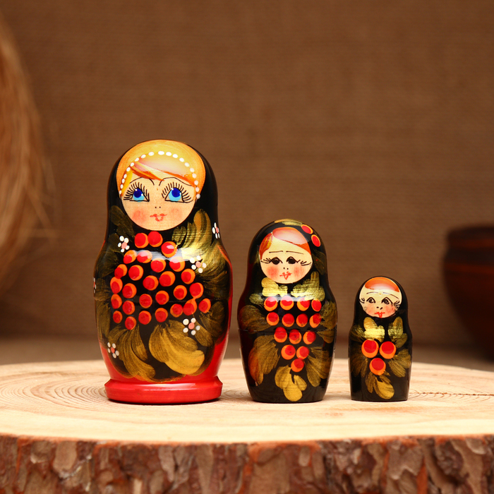 Матрёшка 3х-кукольная, "Людмила краса", 10-11 см - Фото 1