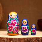 Матрёшка 3х-кукольная,  "Инесса краса", 10-11 см - фото 51195167