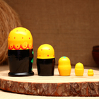 Матрёшка 5-кукольная" Праздничная жёлтая" с божьей коровкой, 10-11 см - Фото 2