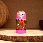 Матрёшка 5-кукольная "Праздничная розовая" с божьей коровкой, 10-11 см - фото 4499092