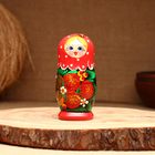 Матрёшка 5-кукольная "Праздничная красная" с божьей коровкой, 10-11 см - фото 4499096