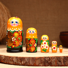Матрёшка 5-кукольная "Праздничная оранжевая" с божьей коровкой, 10-11 см - фото 4418389
