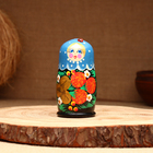 Матрёшка 5-кукольная "Праздничная голубая" с божьей коровкой, 10-11 см - фото 9125217