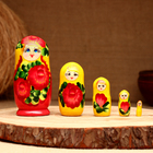 Матрёшка 5-кукольная "Виталина жёлтая", 10-11 см - фото 5647272