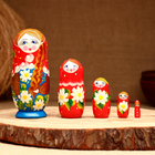 Матрёшка 5-кукольная "Варюша коса", 10-11 см - фото 12148550