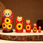 Матрёшка 5-кукольная "Клара подсолнухи", 10-11 см - фото 4808179