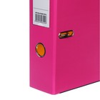 Папка-регистратор А4, 75 мм, Lamark, ПВХ, двухстороннее покрытие, металлическая окантовка, карман на корешок, собранная, розовый/желтый - Фото 3