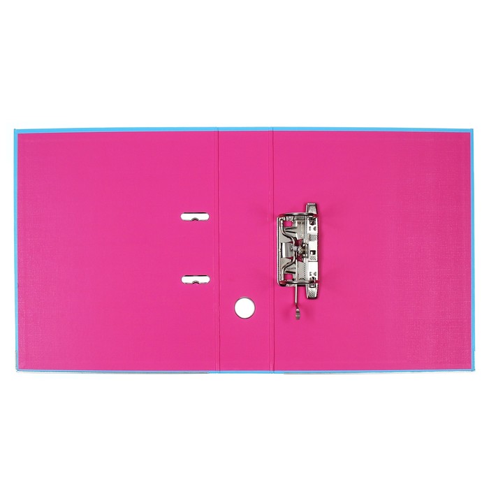 Папка-регистратор А4, 75 мм, Lamark, ПВХ, двухстороннее покрытие, металлическая окантовка, карман на корешок, собранная, голубой/розовый