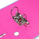Папка-регистратор А4, 75 мм, Lamark, ПВХ, двухстороннее покрытие, металлическая окантовка, карман на корешок, собранная, голубой/розовый - Фото 7