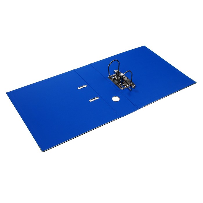 Папка-регистратор А4, 75 мм, Lamark, ПВХ, двухстороннее покрытие, металлическая окантовка, карман на корешок, собранная, синий/синий