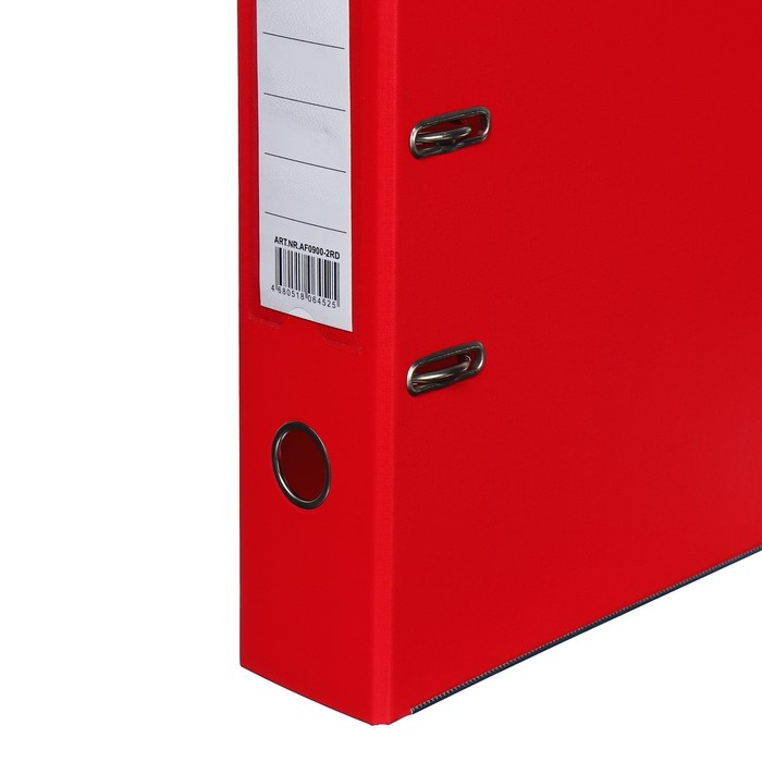 Папка-регистратор А4, 75 мм, Lamark, ПВХ, двухстороннее покрытие, металлическая окантовка, карман на корешок, собранная, красный/красный