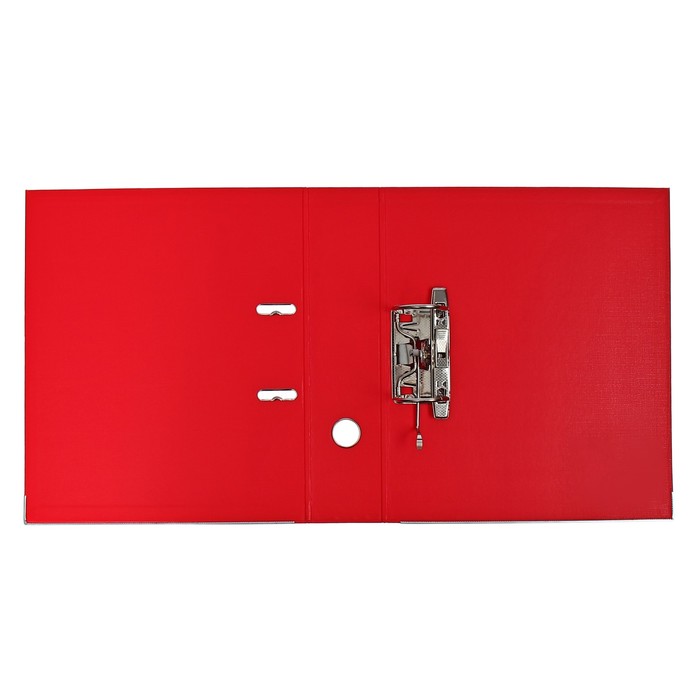 Папка-регистратор А4, 75 мм, Lamark, ПВХ, двухстороннее покрытие, металлическая окантовка, карман на корешок, собранная, красный/красный
