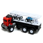 Грузовик «Автовоз», инерция, 2 квадроцикла в наборе, цвет МИКС, в пакете - фото 24553281