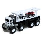 Грузовик «Автовоз», инерция, 2 квадроцикла в наборе, цвет МИКС, в пакете - фото 24553285