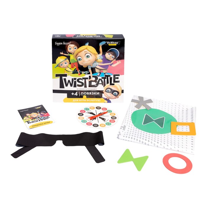 Игра для детей и взрослых TwistBattle, 4 повязки на глаза, 3+