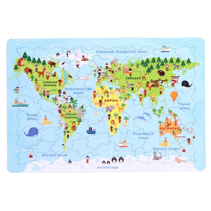 Пазл планшетный «Карта мира» - Фото 1