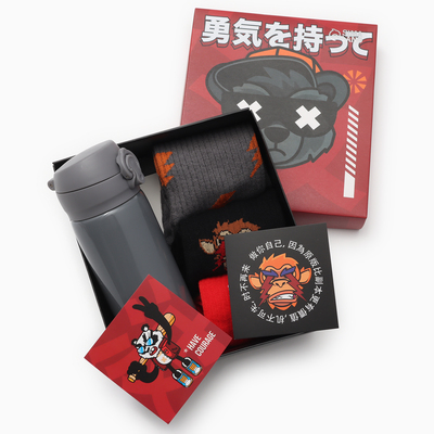 Подарочный набор KAFTAN «Медведь»: термос и носки 3 пары, размер 33-35 (20-22 см)